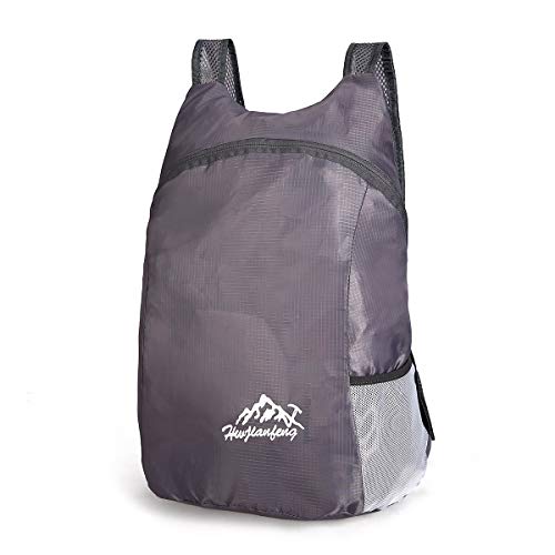 Mochila deportiva ligera impermeable plegable gris miniatura 2