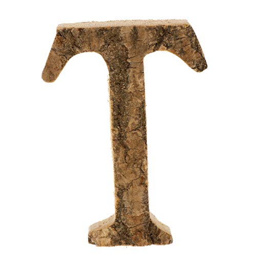 Madera Maciza 26 Letras del Alfabeto Letras De Marquesina Colgante De Pared Signo Flotante A-Z para Bodas Fiesta De Cumpleaños De Cumpleaños Decoració - T