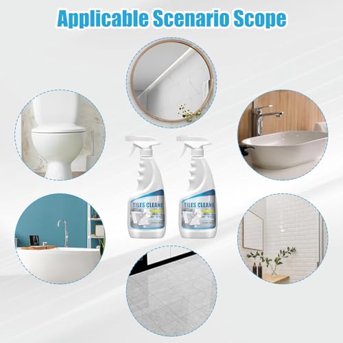 2 Stück Fliesenreiniger fliesenreiniger extra stark fugenreiniger bad Tile Cleaner Spray Geeignet zum Entfernen von Schmutz aus Küche Badezimmerwaschbecken Fliesenwänden