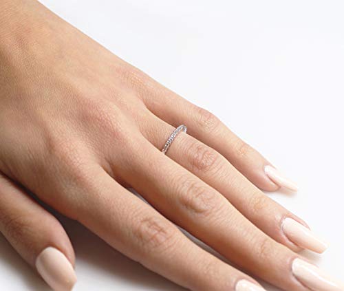 CloseoutWarehouse Cubic Zirconia Stackable Eternity Ring Sterling Silver (Sizes 3-15)4