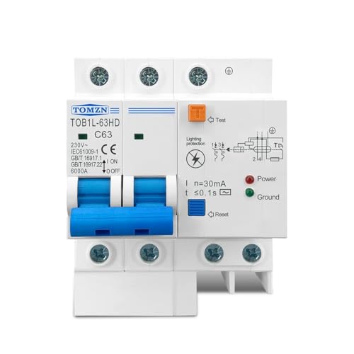 WANGBINGXING Diferencial Auto Rearmable Interruptor Principal, disyuntor diferencial con protección contra sobretensiones RCBO MCB con protección contra Rayos SPD Diferencial Auto Rearmable(40A)