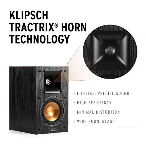 Image of Klipsch Synergy Black Label B-100 Bookshelf Speaker Pair with Proprietary Horn Technology, a 4 inch High-Output Woofer and a Dynamic .75 inch Tweeter for Surrounds or Front Speakers in Black