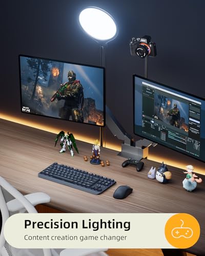 Image of 10.5 inch Ring Light with Stand and Phone Holder - 69 inch Tripod for iPhone with Light, Professional Led Ringlight for Video Recording /Make up /Streaming, Full Screen Light Ring for YouTube, Tiktok (Black) | with Light Professional Led Full Screen Ringlight for Video Recording /Make up /Streaming for YouTube, Tiktok (Black)