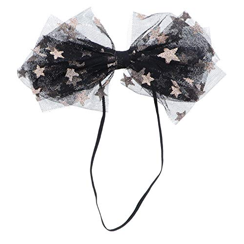 Gorgeous Special Occasion Tulle Bow With Gold Stars Baby Headband2