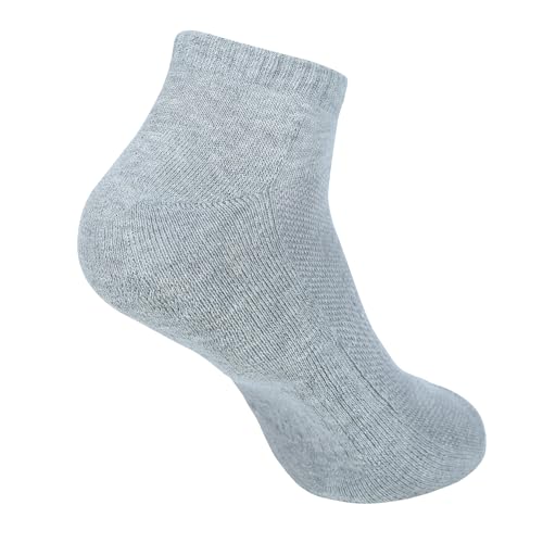 Image of Womens Cushioned Ankle Socks, Low Cut Breathable Casual Super Soft, Multi Color Options Size 4-7, 6-9 (US, Numeric, 6, 9, Regular, Regular, 6, Grey)