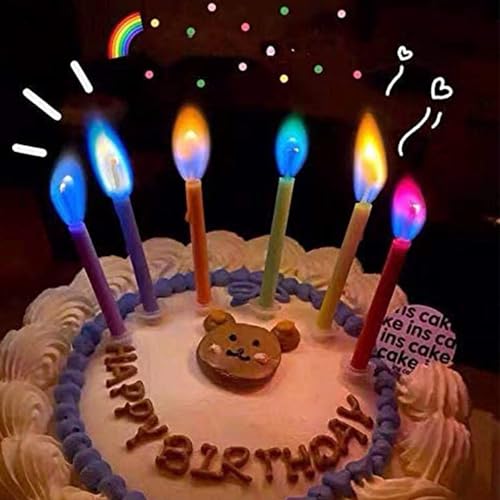 Image of Wanna Party 5 Coloured Flame Party Candles | Multicoloured Flames | Perfect for Birthday Cakes