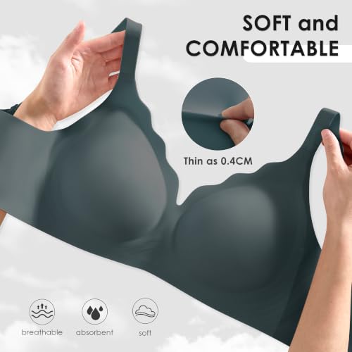 Image of Seamless Wireless Bra for Women with Support - No Underwire Full Coverage Push Up Comfort Bras - Back Fat Smoothing Bralettes