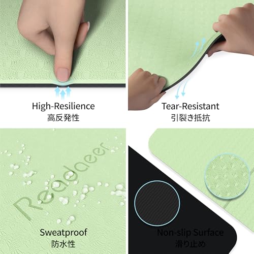 Readaeer Foldable Yoga Mat for Travel Folding Yoga Mat 6mm Thick with Carrying Bag, Non-Slip TPE Exercise Pilates Mat for 72" L x 24" W x 0.24 Inch - Image 3