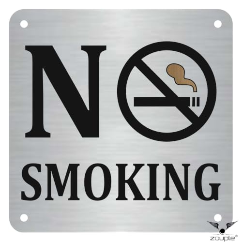 Image of No Smoking ZOUPLE Sign, 6 inchx6 inch, Dual Mount, JSL Brand Steel Laser Print