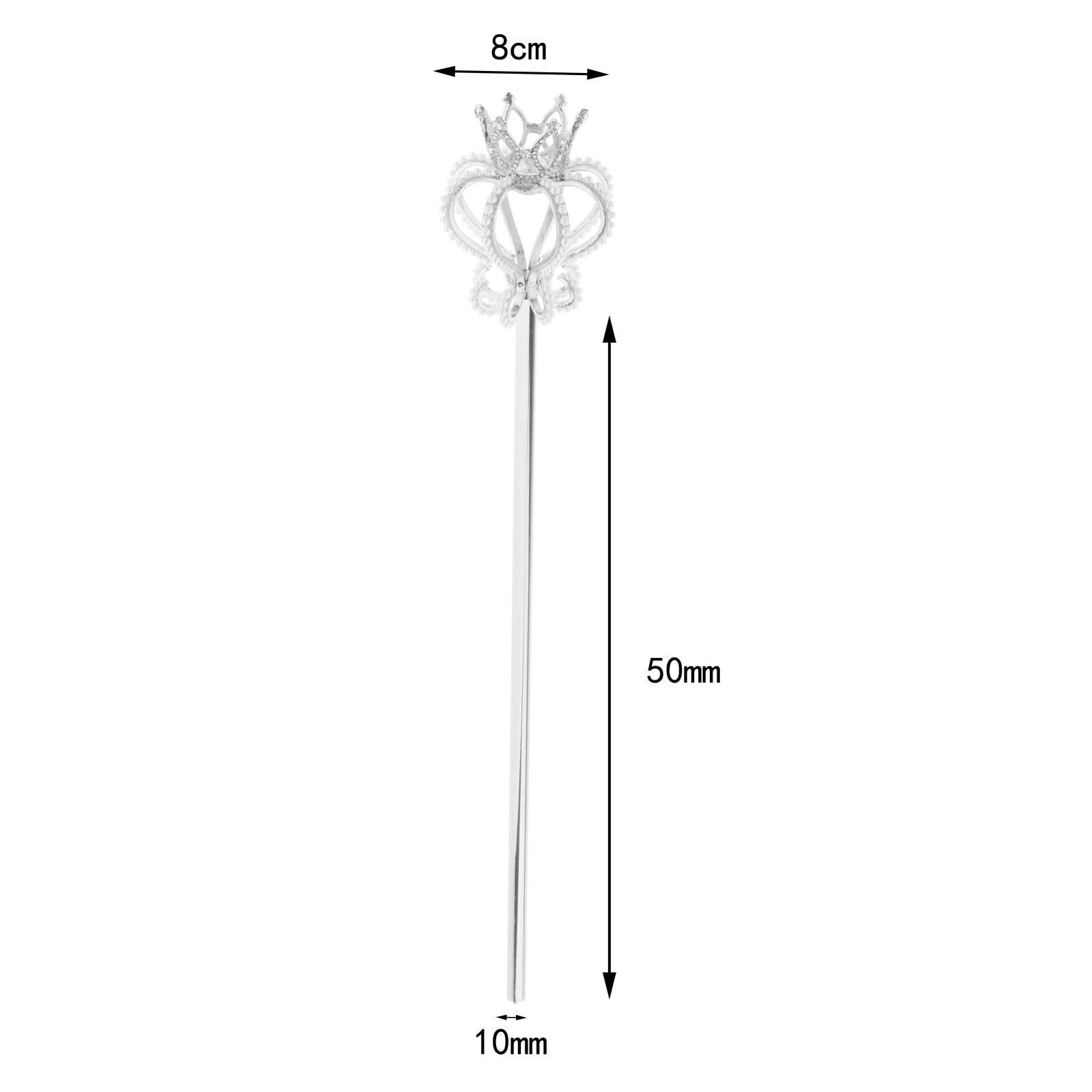 LOVIVER Alliage Fée Baguettes Reine Sceptre Accessoires de Poche Cosplay, Perle d'argent