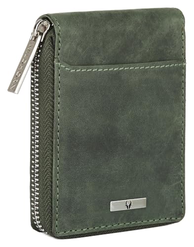 Image of WildHorn Leather Wallet for Men, Green Hunter