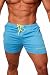 Men's Fitted Shorts Bodybuilding Workout Gym Running Tight Lifting Shorts Pants, Medium, Aqua blue