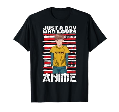 Just A Boy Who Loves Anime Boy Manga Lover Otaku Anime Merch T-Shirt