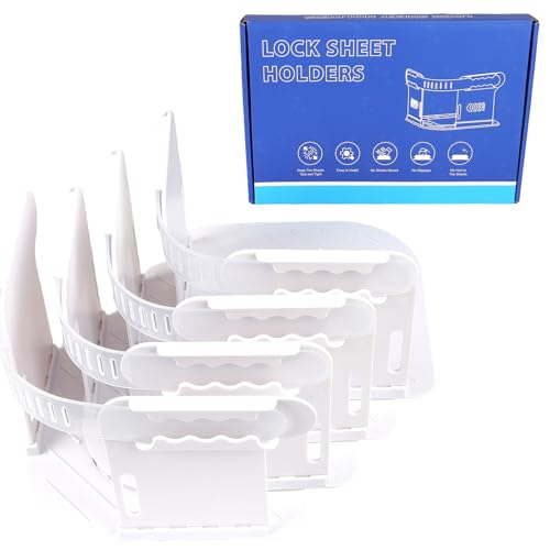 ZioNNyxviana Bed Sheet Holders - 4-Pack, Heavy Duty Bed Sheet Holder Secure Sheets Firmly, No More Loose Sheets for All Mattress Sizes, Easy Installation & Reusable & Invisible