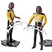 Star Trek Action Figure Set - Bundle with 4 Figurines Data, Picard, Worf, TROI Plus Stickers | 7