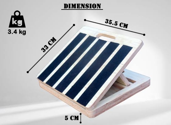 Image of Homecute Wooden Slant Board, Calf Stretch Adjustable Incline Board Portable Non-slip stretching Board, 3 positions Workout Board for Pain Relief from Plantar Fasciitis Tendinitis and More.
