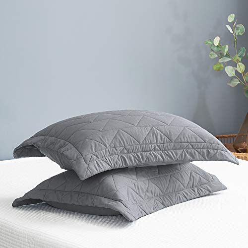 Bedelite King Quilt Set - Summer Lightweight Bedspread King Size, Soft Coverlet Set Modern Weave Pattern Gray King Quilt Bedding Set 3 Pieces (1 Quilt 106" X 96" + 2 Pillow Shams) #TOP5