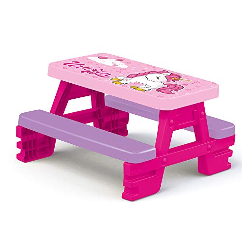 Dolu Unicorn Pink Kids Picnic Table