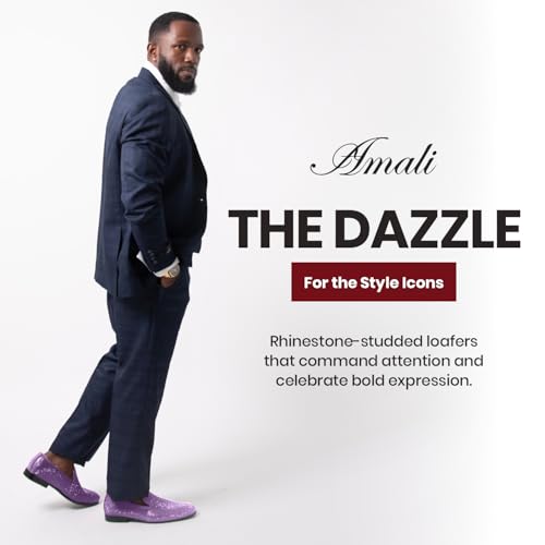 Image of Amali Men's Embellished Velvet Tuxedo Loafers, Smoking Slippers