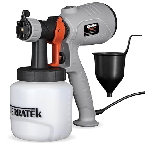 Terratek Paint Sprayer 350W, Electric HVLP Hand Held Fence Paint Sprayer, 3 Spray Patterns,...