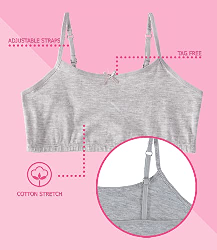 Girls Training Bra Cotton Stretch Bralette, 10-Pack (7-14)3