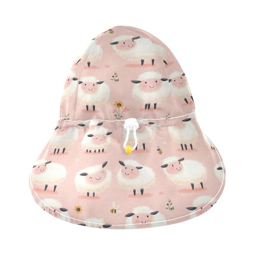 Cartoon Sheep Pink Toddler Boy Girl Sun Hats Baby Boys' Hat Toddler Girl UPF 50 Wide Brim Beach Essentials3