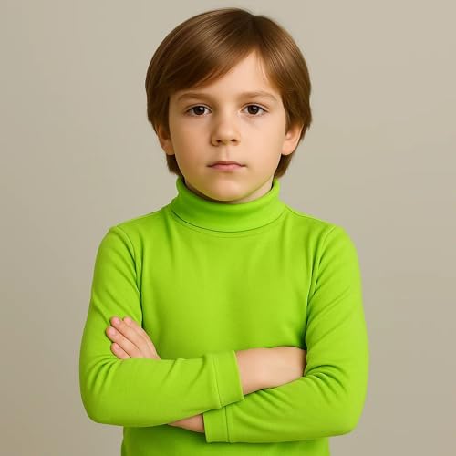 BABIDU Punt NOU Camiseta Cuello Medio Alto Semicisne, Ropa Interior para Niño y Niña, Verde Peter Pan, 10 años Unisex niños