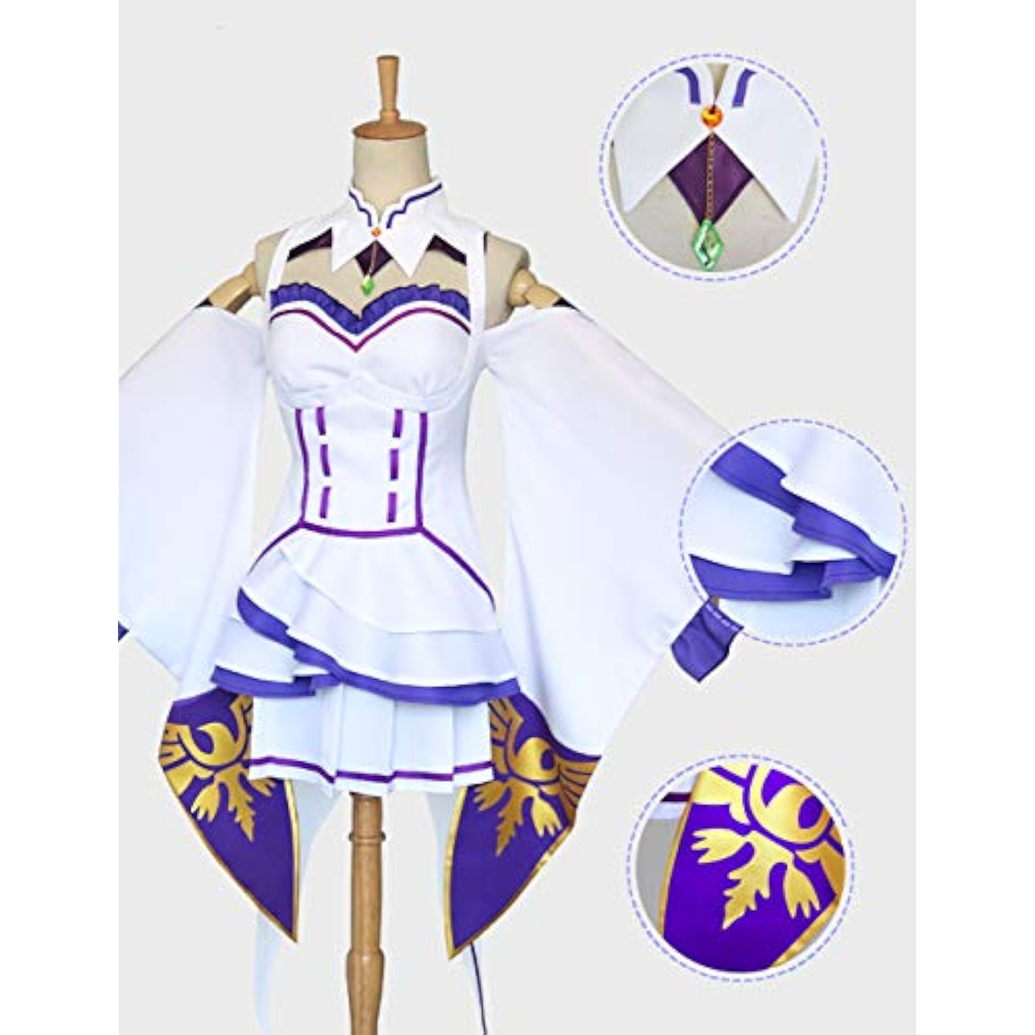 [milky time] ウィッグ付き Re:ゼロから始める異世界生活 エミリア リゼロ コスプレ ハロウィン Emilia (エミリア,通常服,M) 詳細画像5