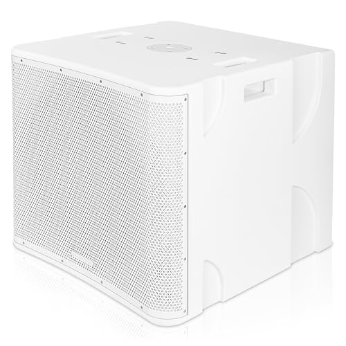 Image of Sound Town CARME Series 15 inch 1400W Class-D Powered PA Subwoofer with DSP, Low-Pass Filter, 4 inch Voice Coil, for DJs, Live Sound, Clubs, Installations, White (CARME-15SWPW)