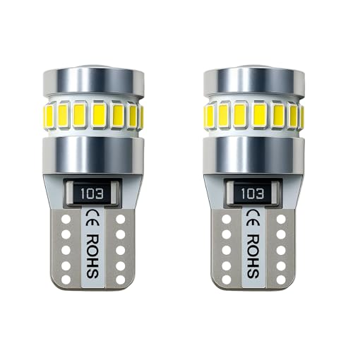 2 PCS 6000K T10 W5W