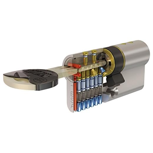Tesa Assa Abloy TX80 TX853030N - Cilindro de Alta Seguridad, Doble Embrague, Leva Larga, Llave, Niquelado, 30 x 30 mm