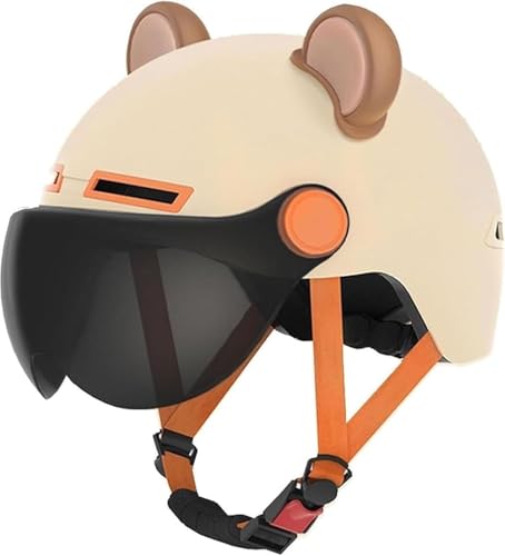 Cute Electric Motorcycle Open Face Cat Ears Half Helmet DOT