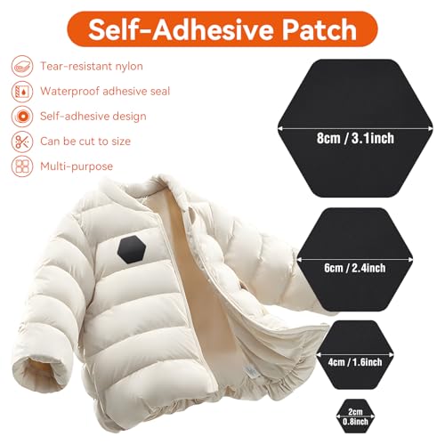 WILDREEDS 8 peças de remendos de reparo de jaquetas, impermeáveis, autoadesivos, pré-cortados, resis