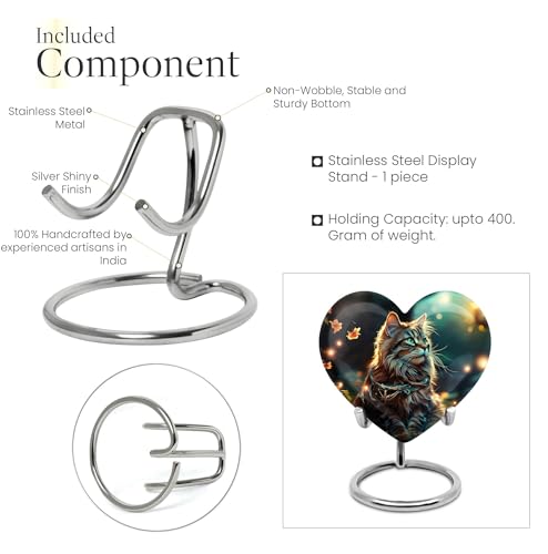 Image of Cat Urn for Human Ashes - Heart Shaped Urns for Human Ashes - Funeral Urn - Ashes Holder - Cremation Urns for Burial - Cremation Urn for Ashes (Size - 3 inch Pack of 2)