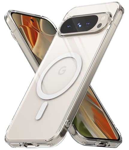 Image of Ringke Fusion Magnetic Compatible with Google Pixel 9 Pro XL Case Cover Magnetic Built-in Hard Back Soft TPU Bumper Scratch Resistant Natural Form Google Pixel 9 Pro XL Back Cover - Clear