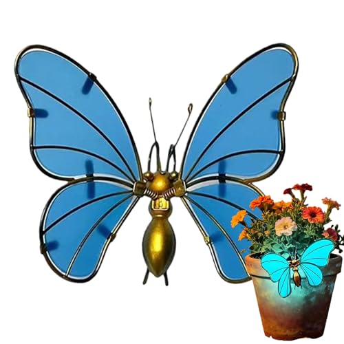 Abrazador de macetas, colgador de decoración brillante para colgar, abrazadores de macetas de mariposa, para el hogar, al aire libre, jardín, balcón, porche, puerta, pared, patio