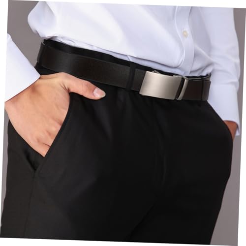 Lurrose 2Pcs Adjustable Ratchet Belt with Automatic Buckle Casual and Versatile Trouser Waist Belt for Men Durable Tpu Accessory4