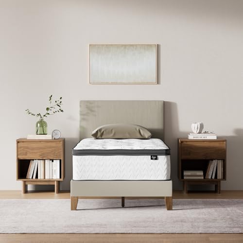 Signature Design by Ashley Chime Hybrid Twin 12' Mattress with Gel Memory Foam, Medium Firm, Pressure Relief, Fiberglass Free Mattress in a Box
