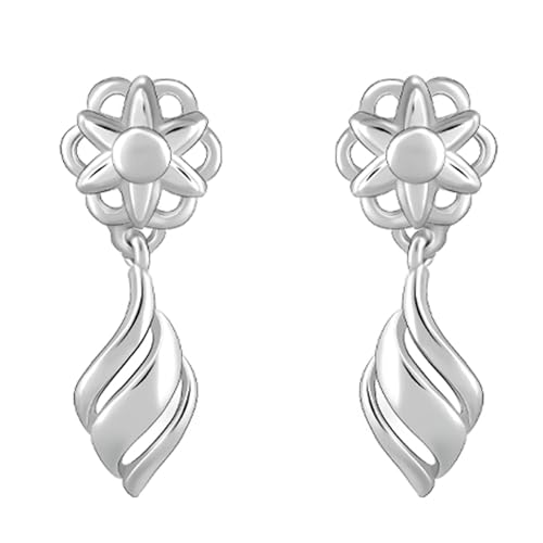 Image of GIVA 925 Silver Floral Twist Earrings| Drops to Gift Women & Girls | With Certificate of Authenticity and 925 Stamp | 6 Months Warranty*