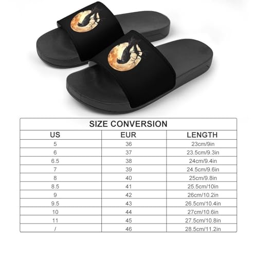 Crow Raven Moon House Slippers for Women Men Lightweight Open-toe Slide Shoes for Bathroom Swimming Beach2