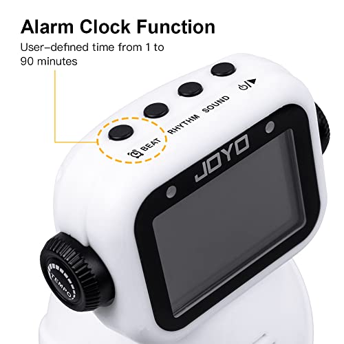 Joyo Vocal Digital Metronome Rechargeable Electronic Metronome For Guitar Piano Drum Violin With Big Screen And Speaker Universal (White Jm-93) #TOP5