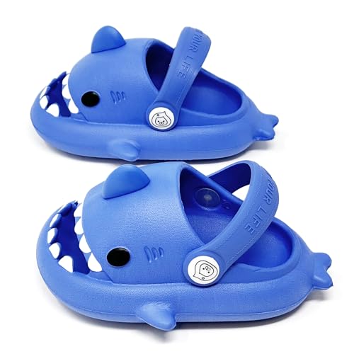 allgala Shark Slides Slippers with Backtrap Non-Slip Novelty Open Toe Sandals for Boys Girl Indoor & Outdoor Comfy Cushioned Thick Sole Cute Cartoon Shower Cloud Slippers Beach Pool Shoes2