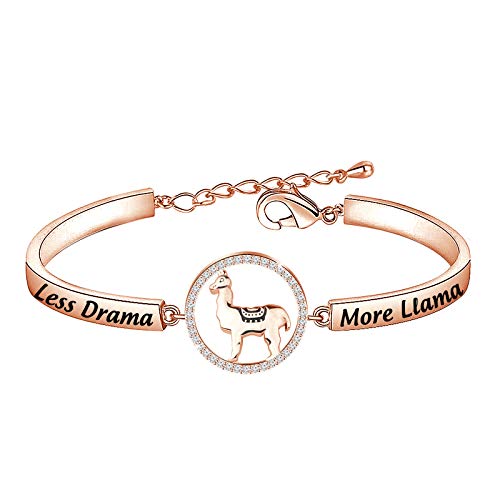 Llama Bracelet Gift Alpaca Pendant Bracelet No Drama Llama Jewelry - Main Image