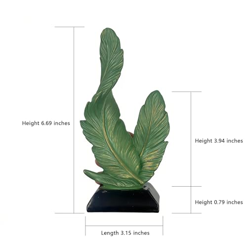 Estatua de plumas de resina abstracta de 6.5 pulgadas miniatura 2