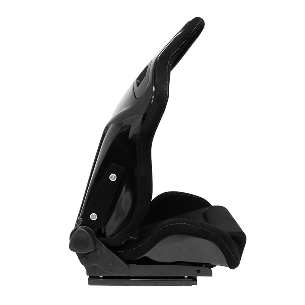 Sedile Sportivo 'NK Premium' - Pelle scamosciata Nero + Tessuto Grigio 'Mesh' - reclinabile doppia regolazione in Poliestere - incl. Slitte