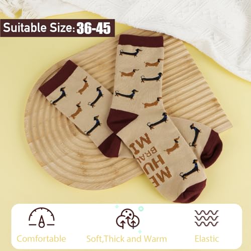 GEBETTER Geschenk für Hundebesitzer Dackel Socken 36-45 lustige Dog Geschenkideen Mit Spruch „Bitte Nicht Stören Mein Hund braucht mich“ Geburtstagsgeschenk für Frauen Männer Hundeliebhaber