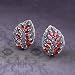 Produktbild WOZUIMEI Eardrop Ohrring Ohrstecker für Frauen Thai Silber Ohrringe S925 Sterling Silber Schmuck Blatt Typ Granat Ohrringe MulticolorGuave, 925 Silber