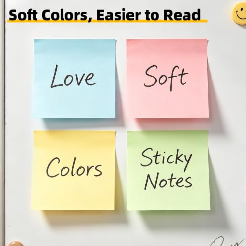2800 Sheets Sticky Notes 3x3 in, 28 Pads, 100 Sheets/Pad, 4 Soft Colors