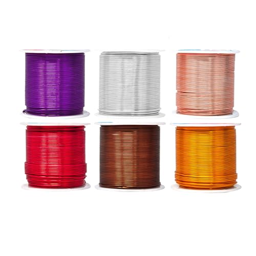 Image of Mandala Crafts 18 GA Purple Brown Red Assorted Anodized Aluminum Craft Wire | 450 FT, Colored, Flexible, Bendable for Bonsai Armature Sculpting Wire Wrapping Jewelry Making, Weather & Tarnish Resistant