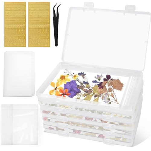 Image of Coldairsoap 5+200PCS Dried Flower Storage Set with Blotting Paper, Ziplock Bag, Tweezers and letter stickers, Flower Preservation Kit to Keep Flower Color and Dry for DIY Pressed Flower Arts and Craft